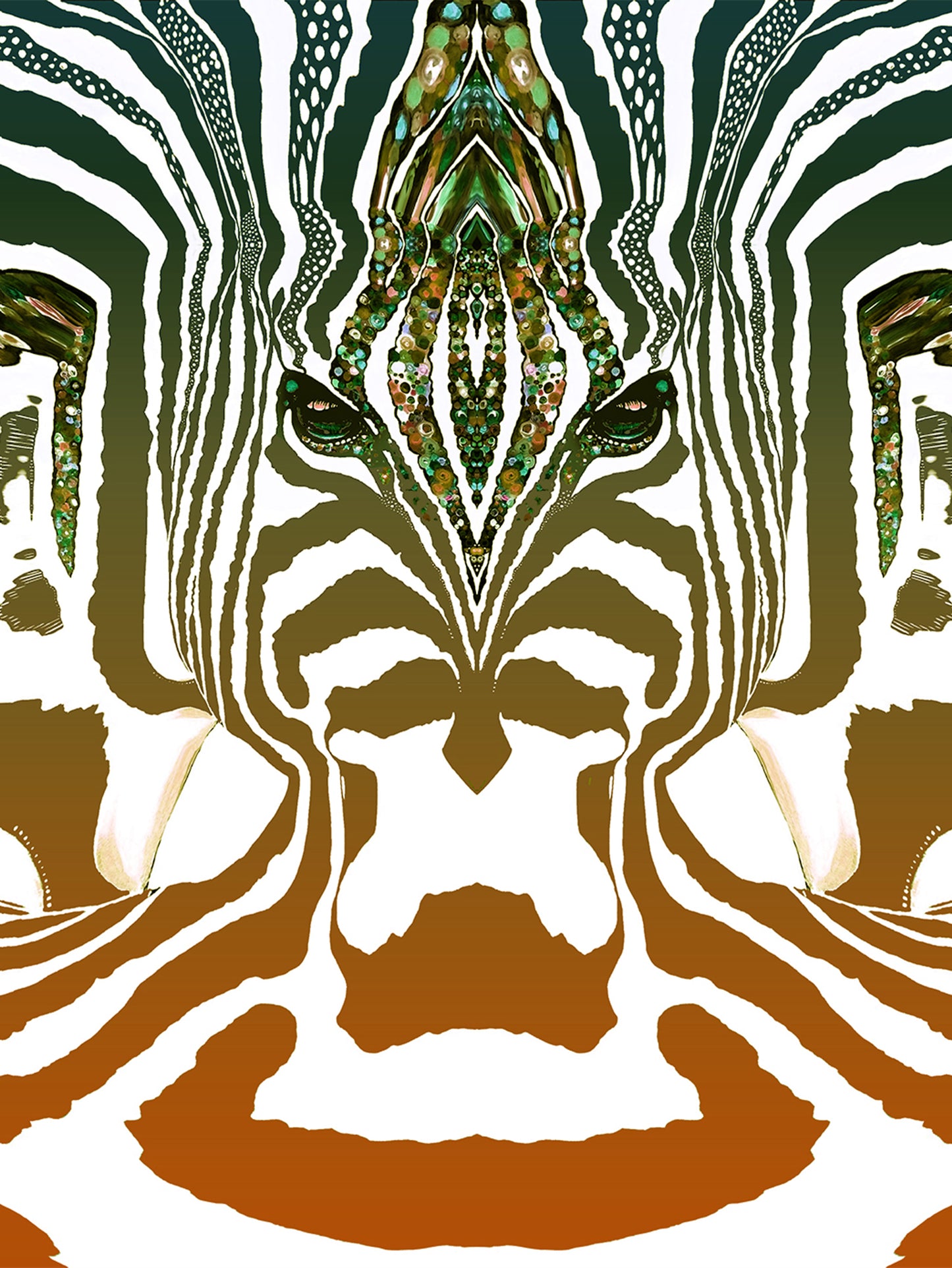 ZEBRA brun cognac -petrolium- Stor sammetslen filt- Design by Helena Mernissi
