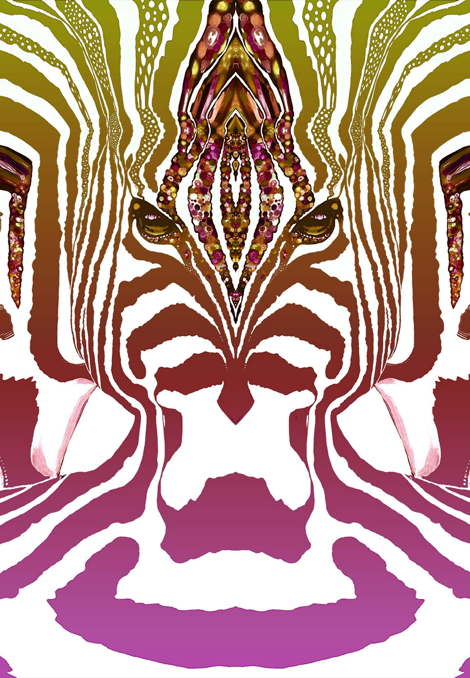 ZEBRA Graderad Rosa- Stor sammetslen filt- Design by Helena Mernissi