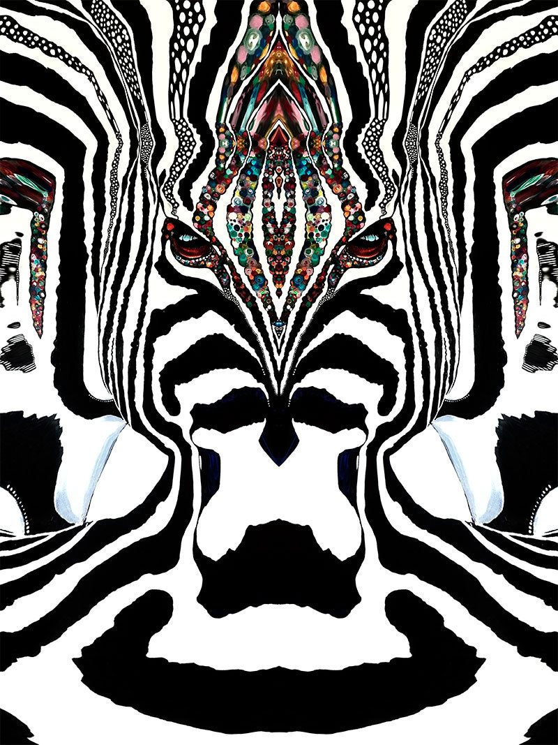 ZEBRA svart/vit - Stor sammetslen filt- Design by Helena Mernissi