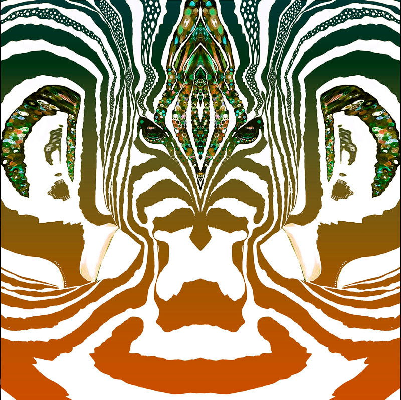 ZEBRA - RUST/BROWN/PETROLIUM MIX - NO. K178 - Unique velvet cushion cover - Design By Helena Mernissi