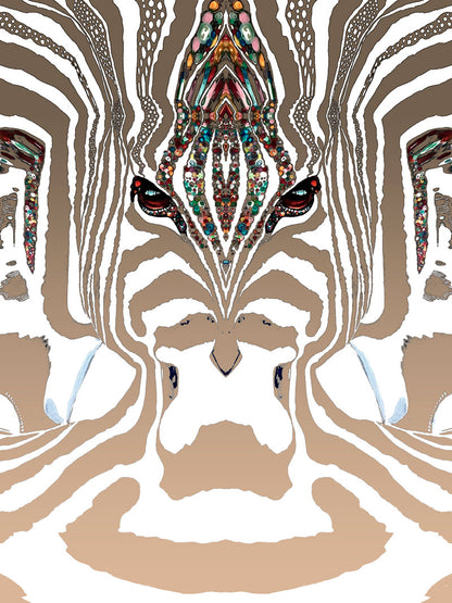 ZEBRA graderad Ljusbrun Stor sammetslen filt - Design by Helena Mernissi