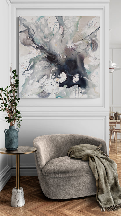 WHISPERS OF THE ANTLERED ONE   100x100 cm-djup 4 cm