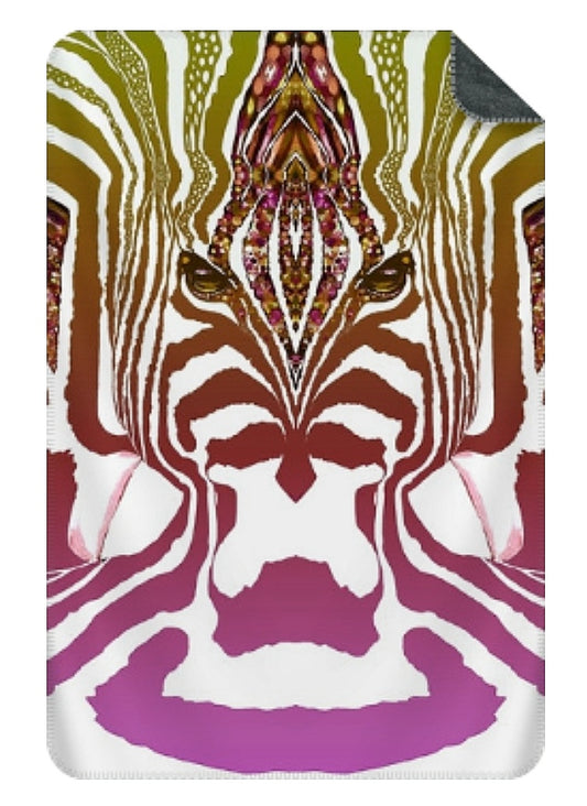 ZEBRA  Graderad Rosa- Stor sammetslen filt- Design by Helena Mernissi