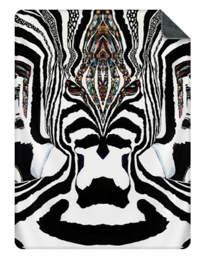 ZEBRA svart/vit - Stor sammetslen filt- Design by Helena Mernissi
