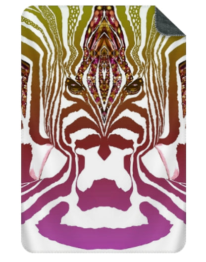 ZEBRA  Graderad Rosa- Stor sammetslen filt- Design by Helena Mernissi
