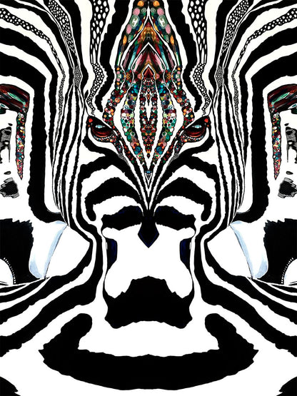 ZEBRA svart/vit - Stor sammetslen filt- Design by Helena Mernissi
