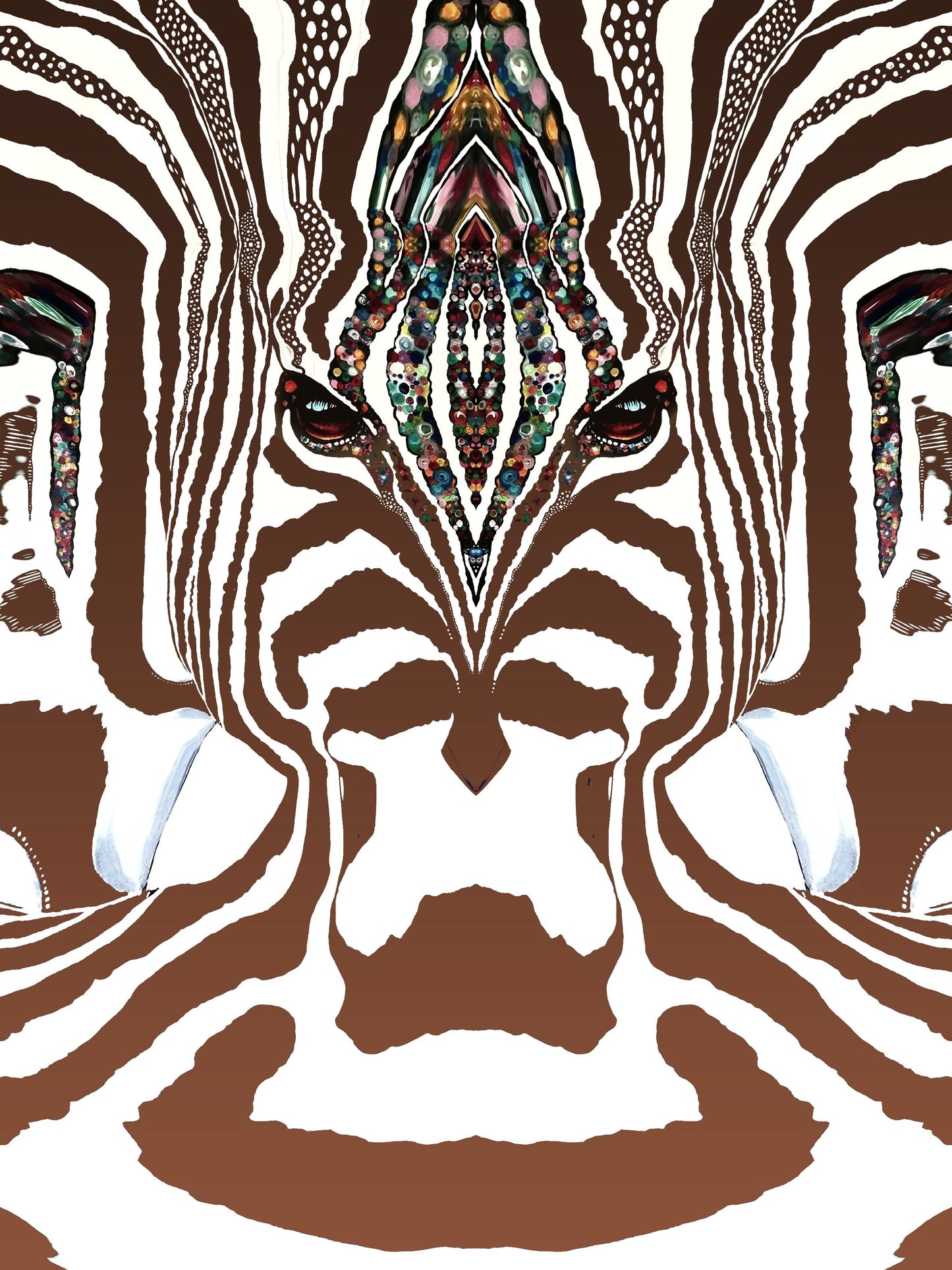 ZEBRA Brun graderad - Stor Sammetslen Filt -NR - Design By Helena Mernissi