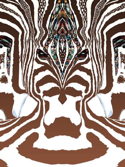ZEBRA Brun graderad - Stor Sammetslen Filt -NR - Design By Helena Mernissi