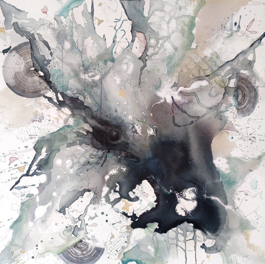 WHISPERS OF THE ANTLERED ONE   100x100 cm-djup 4 cm