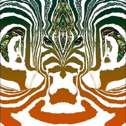 ZEBRA - RUST/BROWN/PETROLIUM MIX - NO. K178 - Unique velvet cushion cover - Design By Helena Mernissi